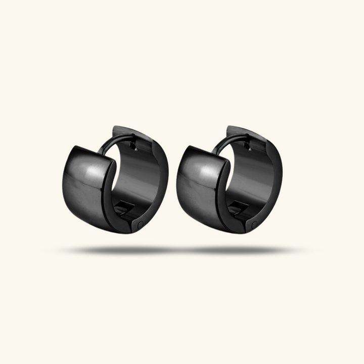 Valantomode | Plated Concentric Huggie Earrings with Monolithic Industrial Architecture