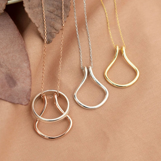 Valantomode | Plated Geometric Ring Keeper Necklace for Women