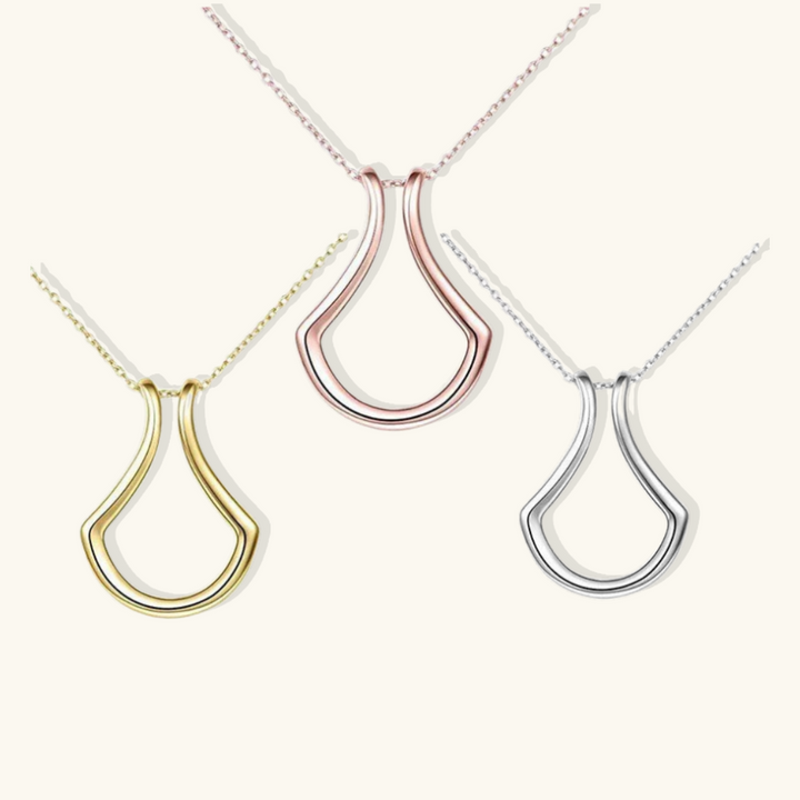 Valantomode | Plated Geometric Ring Keeper Necklace for Women