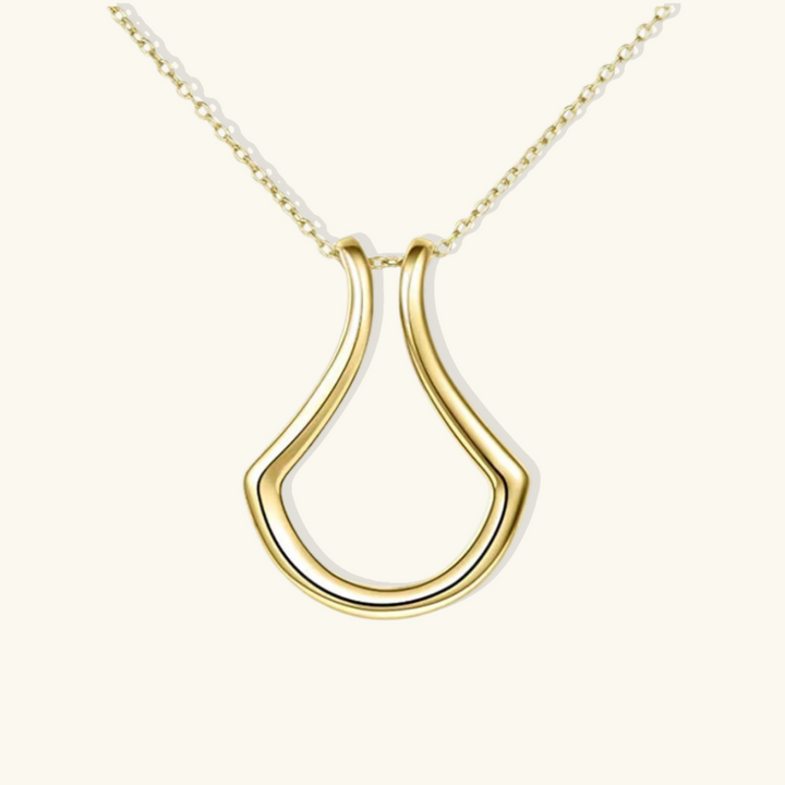 Valantomode | Plated Geometric Ring Keeper Necklace for Women