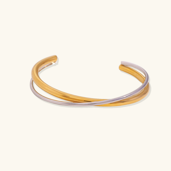 Valantomode | Plated Intertwined Bangle with Dual-Tone Monolithic Architecture