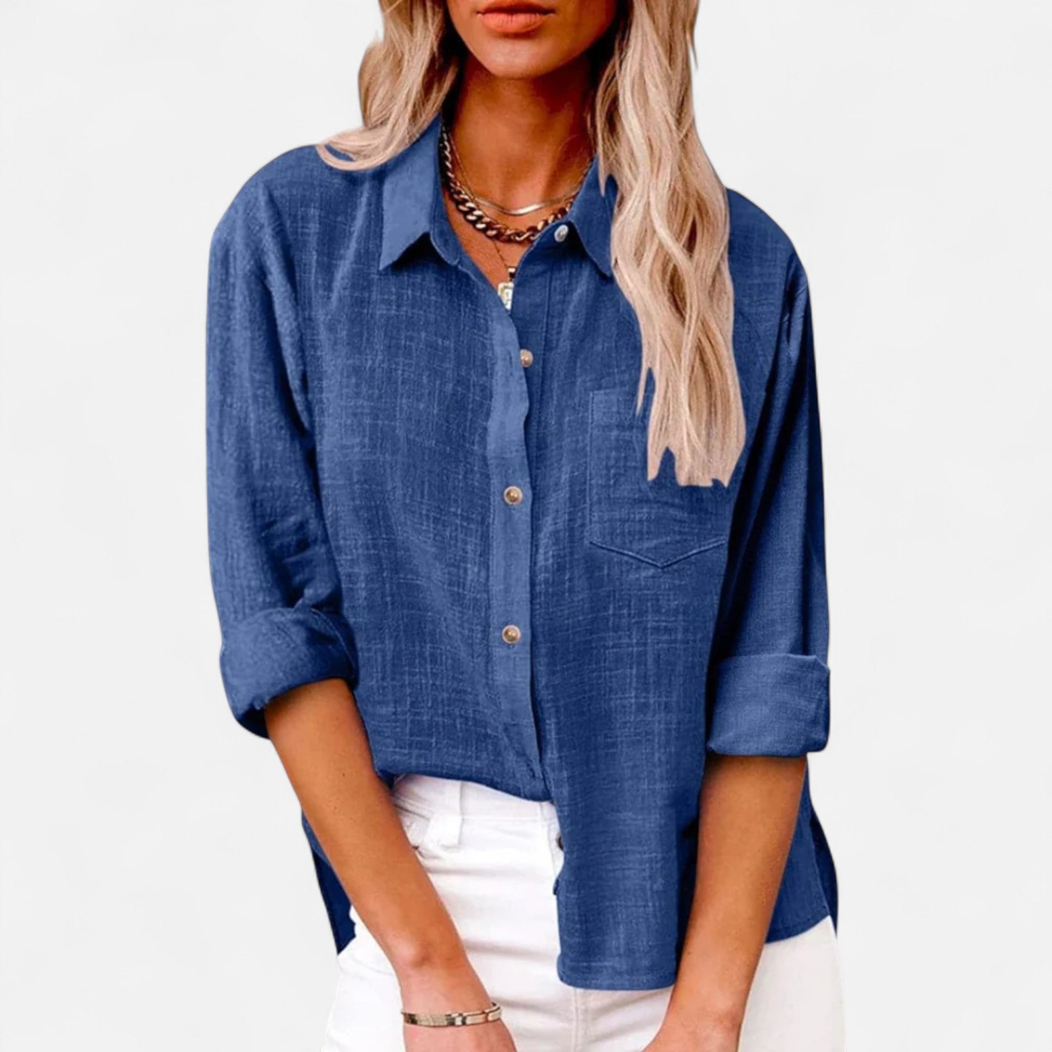 ValantoMode | Women’s Chic Linen Button-Down Blouse