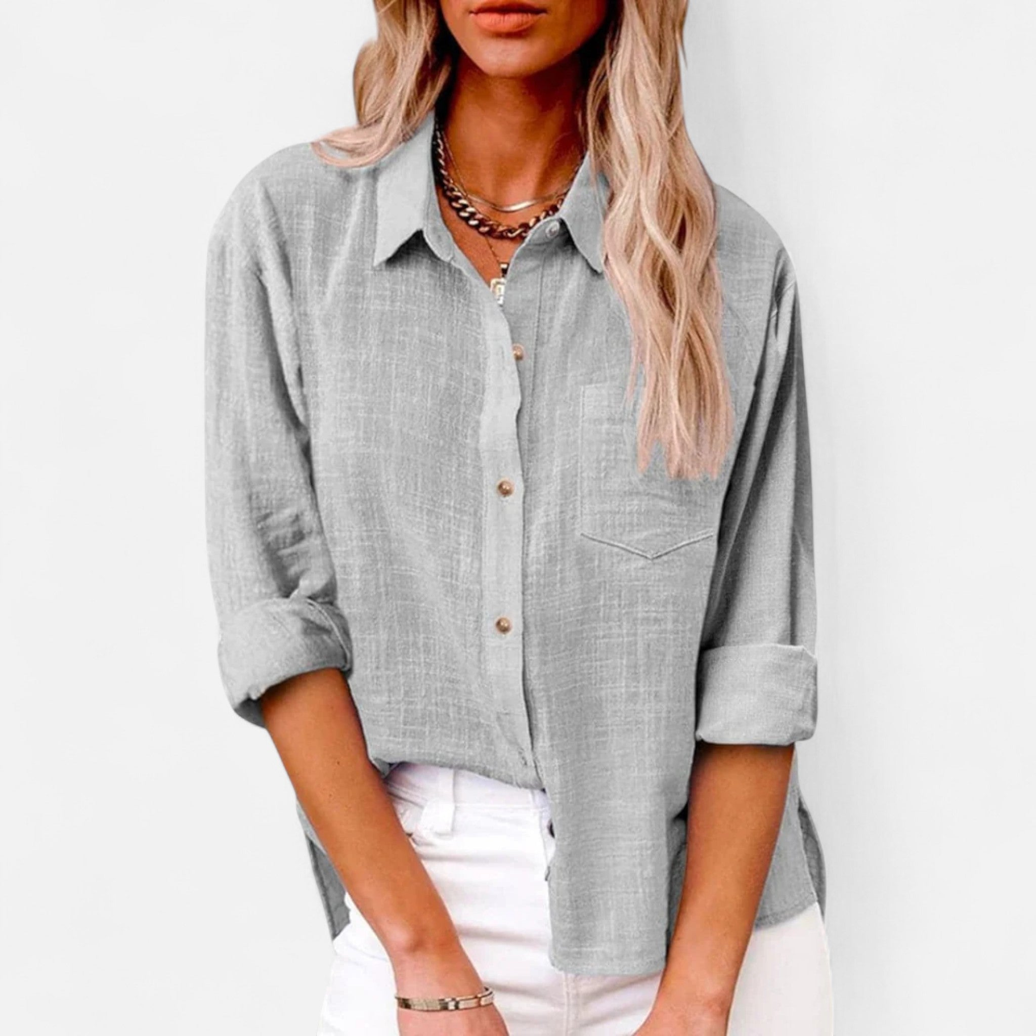 ValantoMode | Women’s Chic Linen Button-Down Blouse