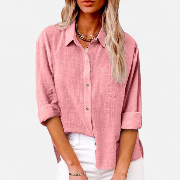 Valantomode | Women’s Chic Linen Button-Down Blouse