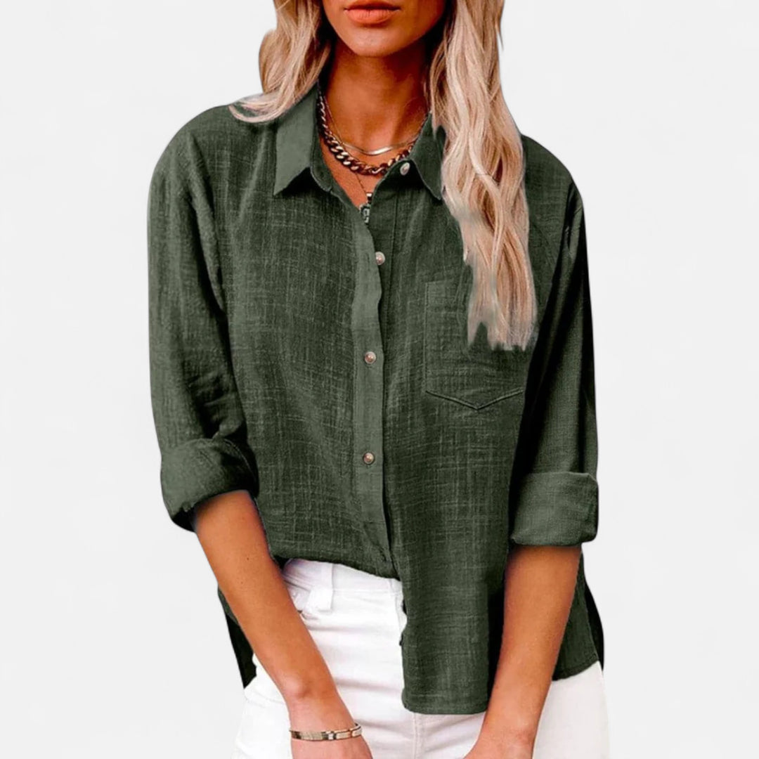 Valantomode | Women’s Chic Linen Button-Down Blouse