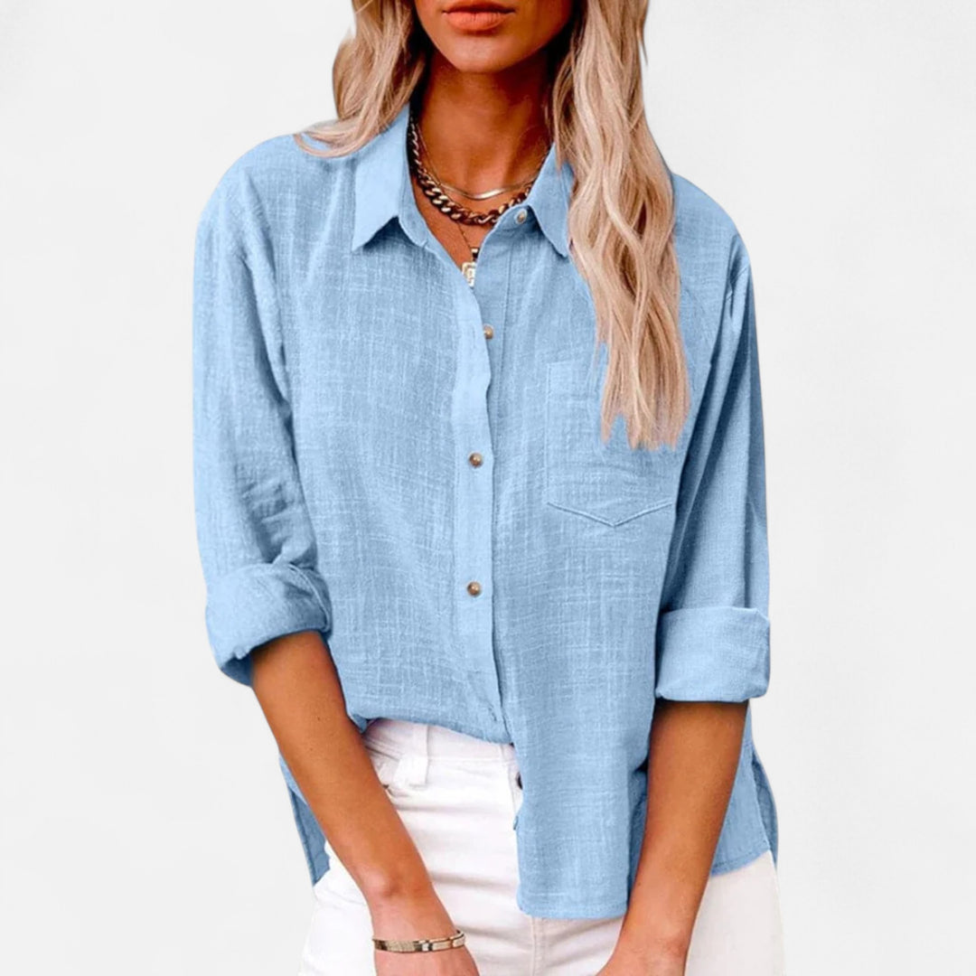 Valantomode | Women’s Chic Linen Button-Down Blouse
