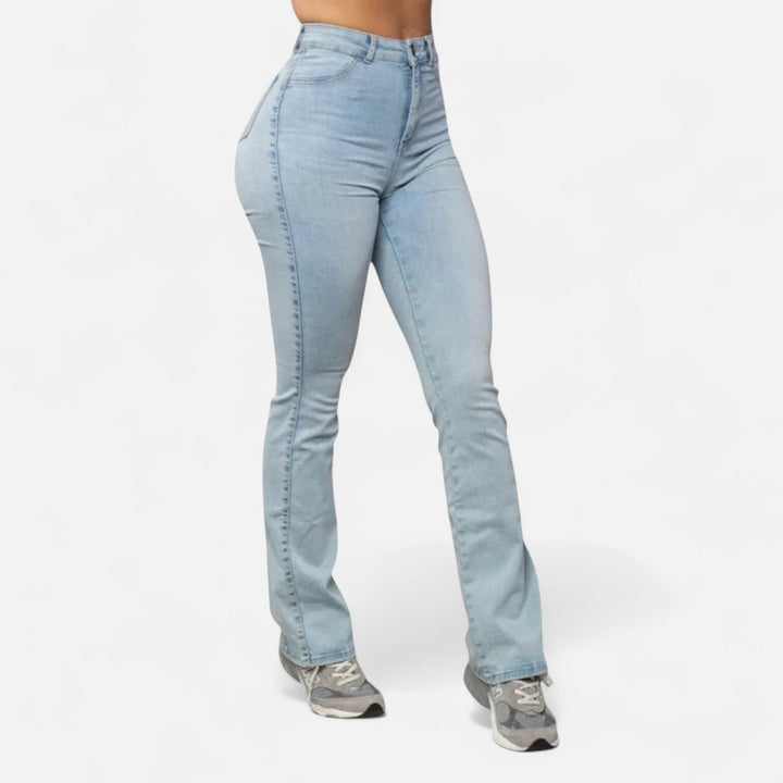 Valantomode | Women’s High-Waist Flared Stretch Jeans