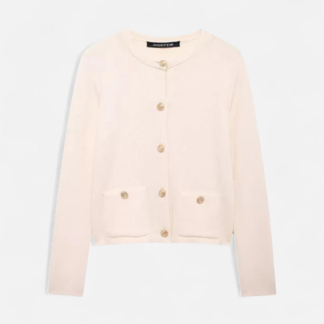 Valantomode | Women’s Soft Knit Cardigan with Golden Buttons
