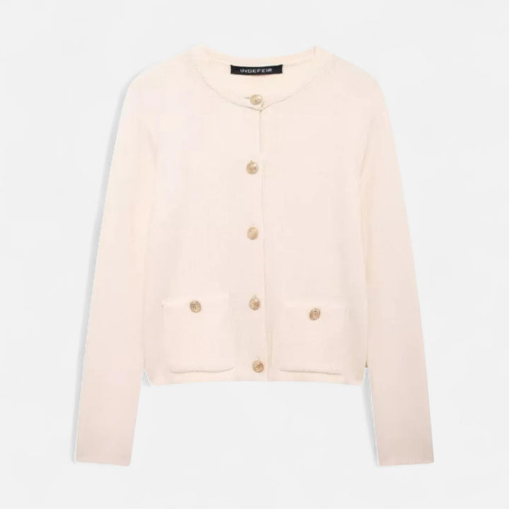 Valantomode | Women’s Soft Knit Cardigan with Golden Buttons