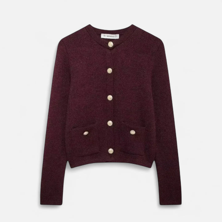 Valantomode | Women’s Soft Knit Cardigan with Golden Buttons