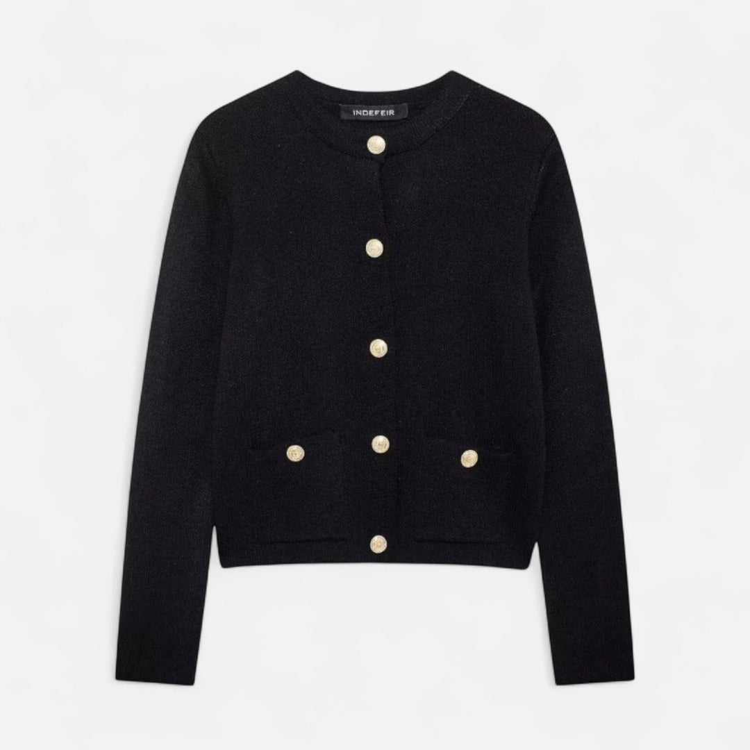 Valantomode | Women’s Soft Knit Cardigan with Golden Buttons