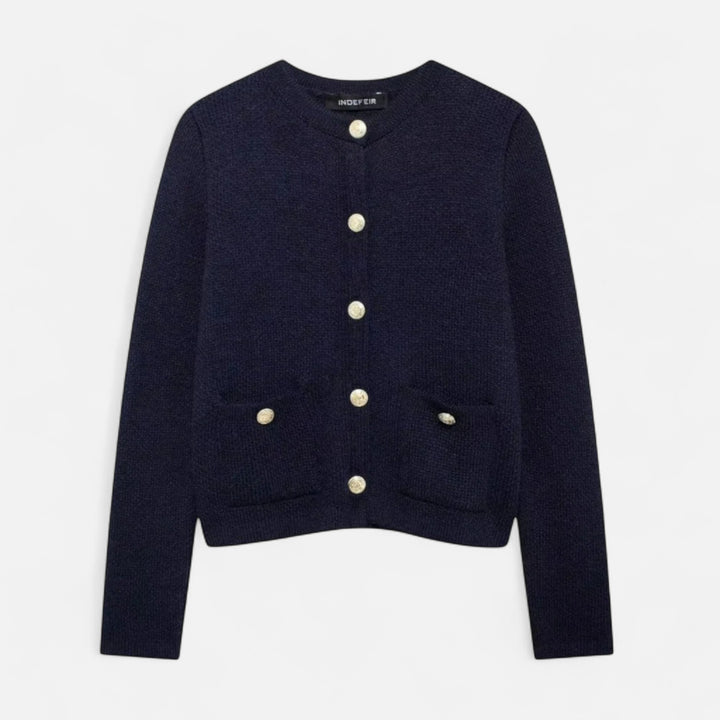 Valantomode | Women’s Soft Knit Cardigan with Golden Buttons