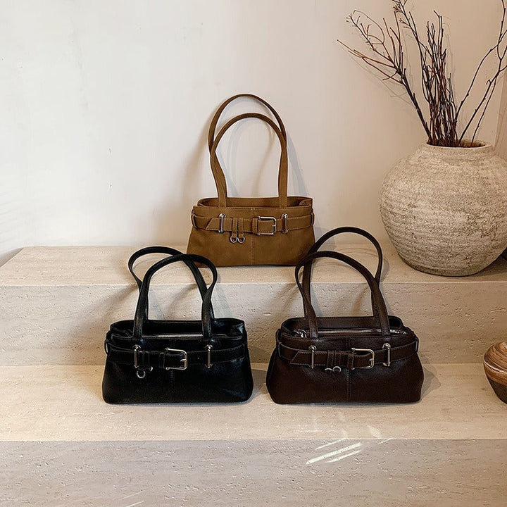 Valantomode | Aurora Buckle Archival – Premium Vegan Leather Slim 90s-Style Shoulder Bag