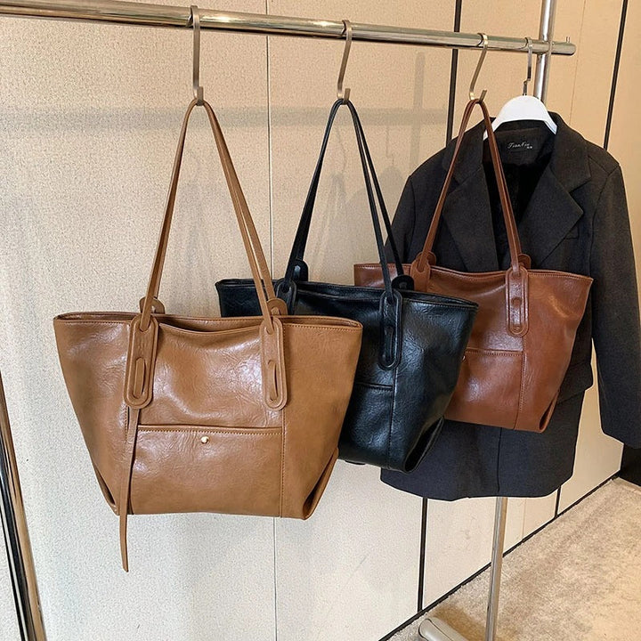 Valantomode | Aspen Horizon Tote – Premium Vegan Leather Large Professional Shoulder Bag