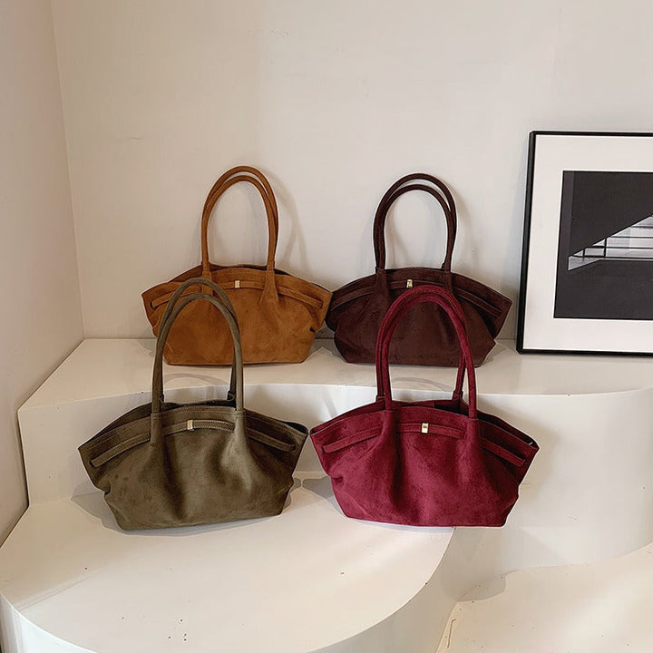Valantomode | Velvet Horizon Garrison – 46cm Premium Vegan Suede Oversized Business Tote