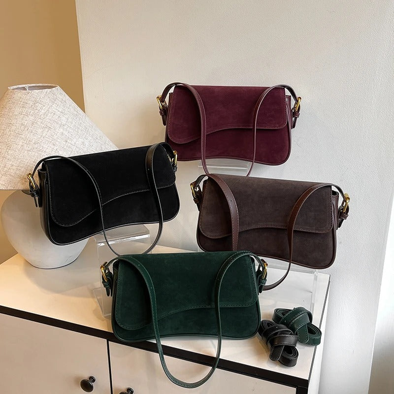 Valantomode | The ‘Aurelius’ Olivia Textural Garrison – Women's Premium Suede Crossbody Bag