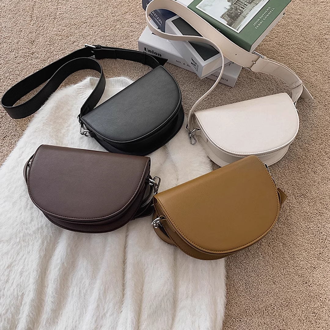 Valantomode | The Lunar Orbital Garrison – Women's Premium Geometric Half-Moon Crossbody Bag