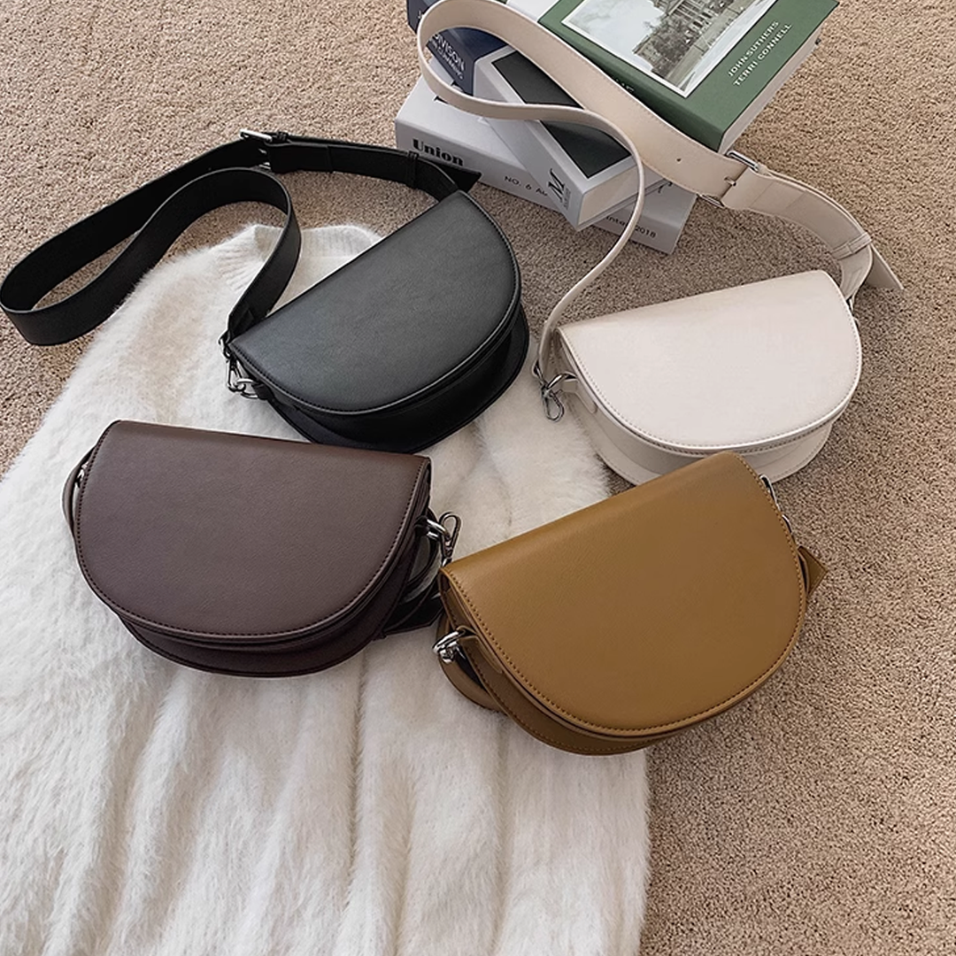 Valantomode | The Lunar Orbital Garrison – Women's Premium Geometric Half-Moon Crossbody Bag