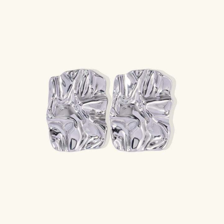 Valantomode | Heavyweight Plated Molten Texture Earrings for Women