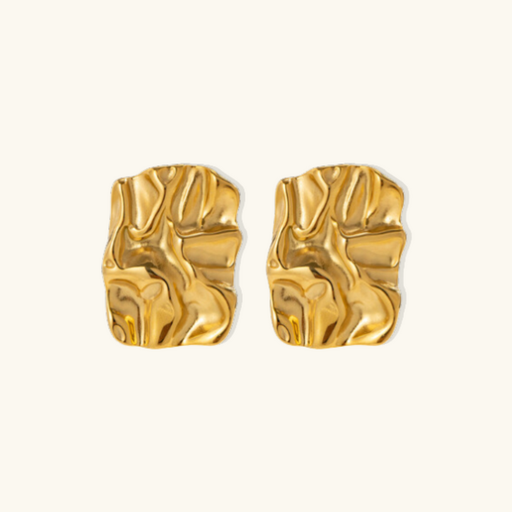 Valantomode | Heavyweight Plated Molten Texture Earrings for Women