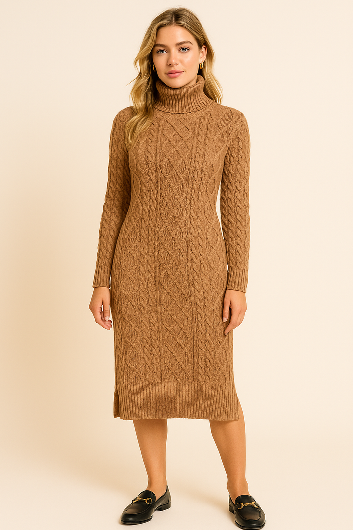 Valantomode | Adella Cable Knit Dress for Effortless Style