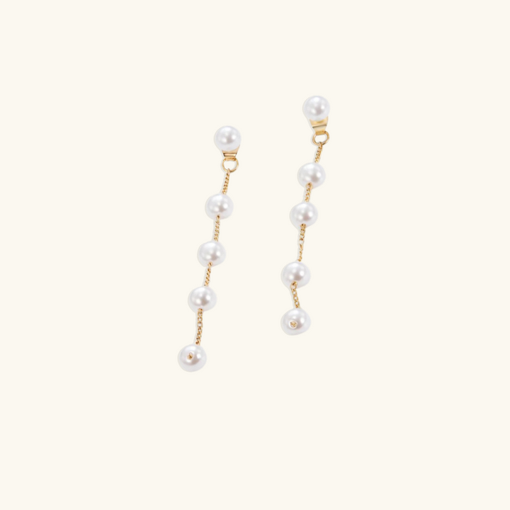 Valantomode | Plated Cascading Freshwater Pearl Earrings for Women