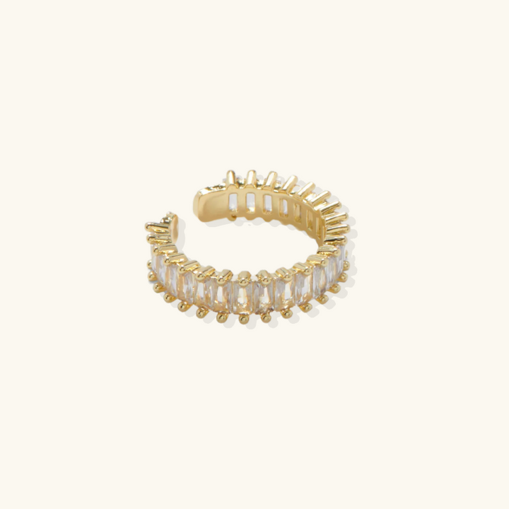 Valantomode | Plated Adjustable Open-Ended Ring with AAAAA Diamond Simulants