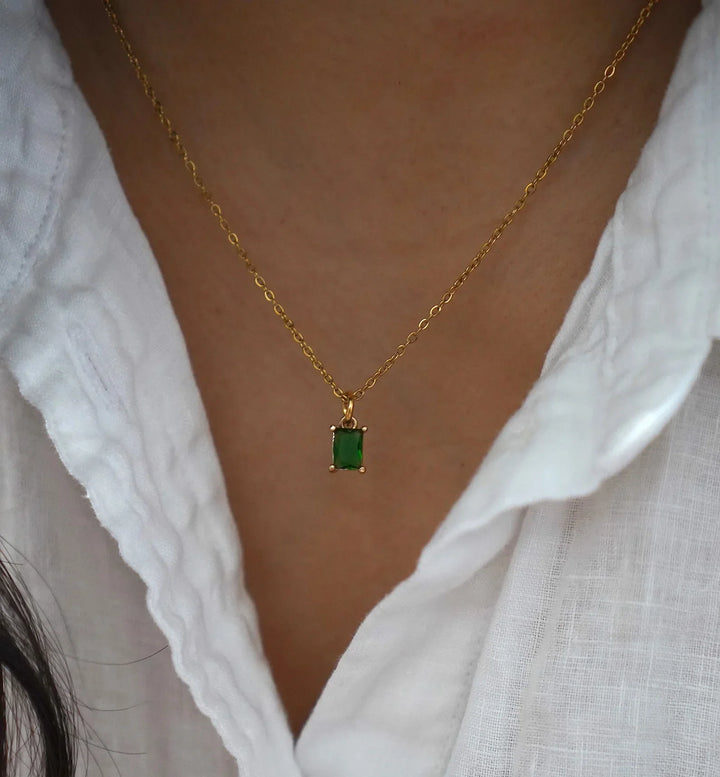 Valantomode | Plated Natalie Necklace with Geometric Prismatic Architecture and Refractive Assets