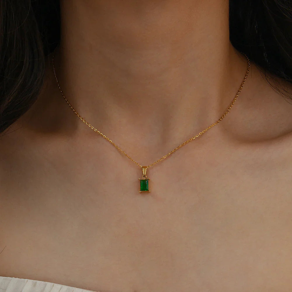 Valantomode | Plated Natalie Necklace with Geometric Prismatic Architecture and Refractive Assets
