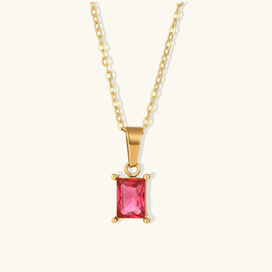 Valantomode | Plated Natalie Necklace with Geometric Prismatic Architecture and Refractive Assets