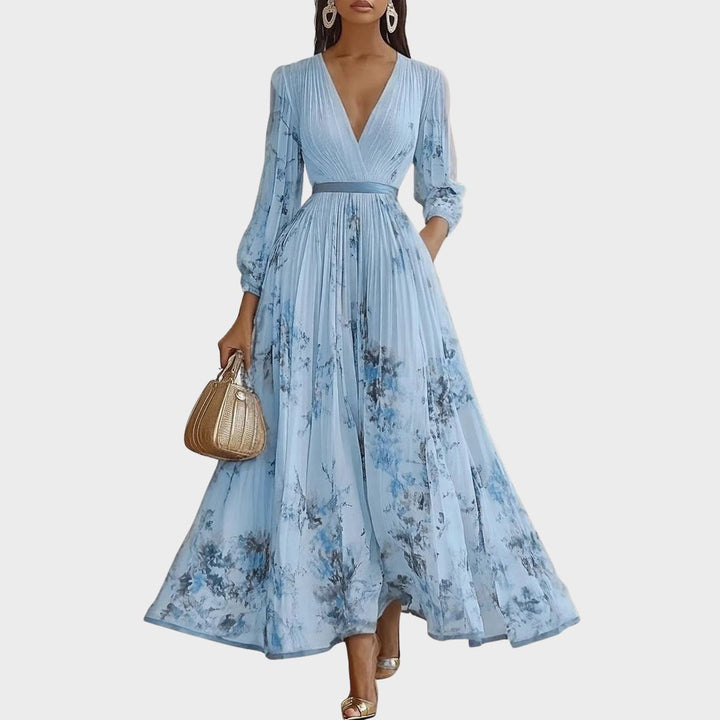 Valantomode | Stylish Pleated Maxi Dress for Effortless Elegance