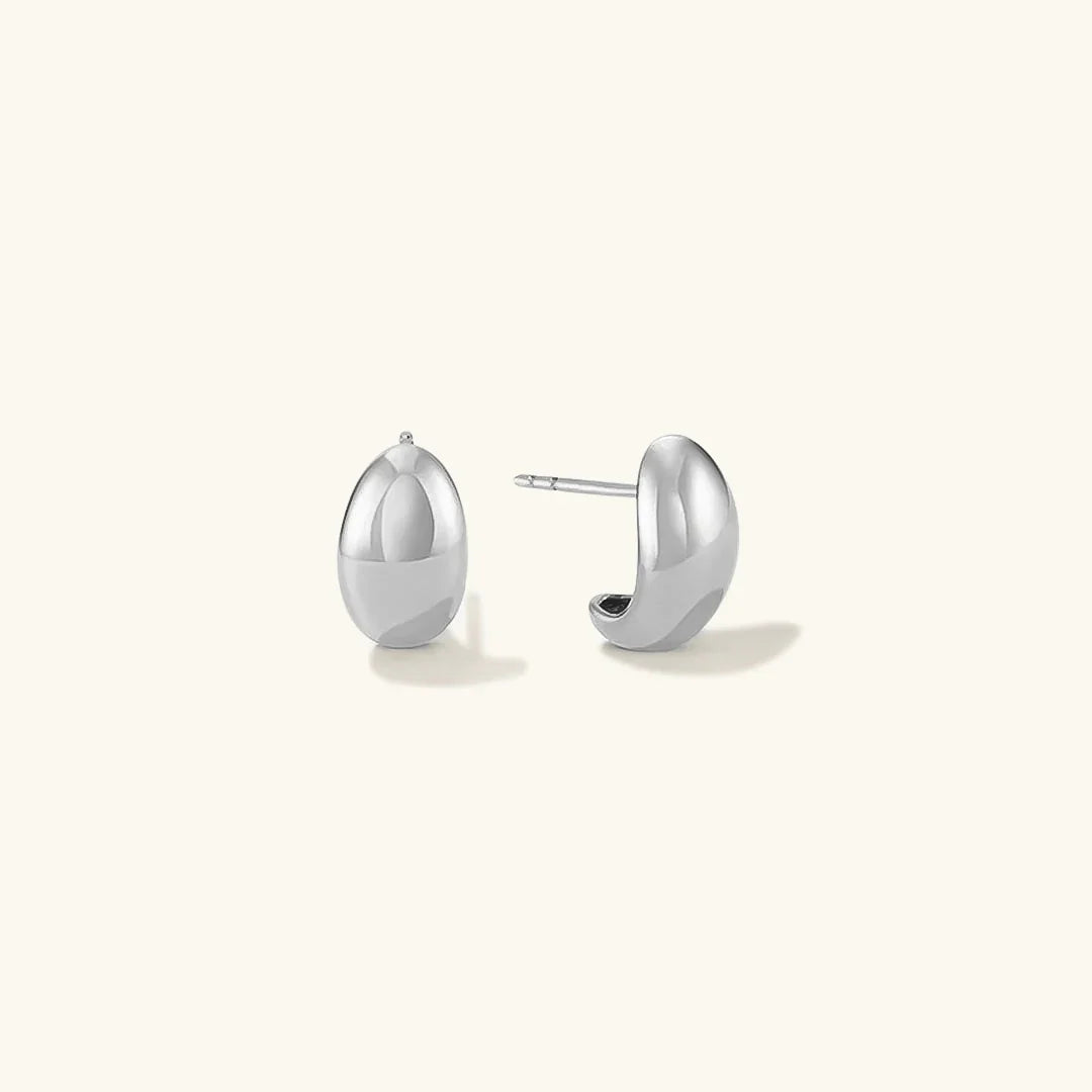 Valantomode | Plated Organic Bean-Shaped Minimalist Earrings for Women