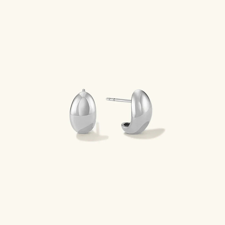 Valantomode | Plated Organic Bean-Shaped Minimalist Earrings for Women