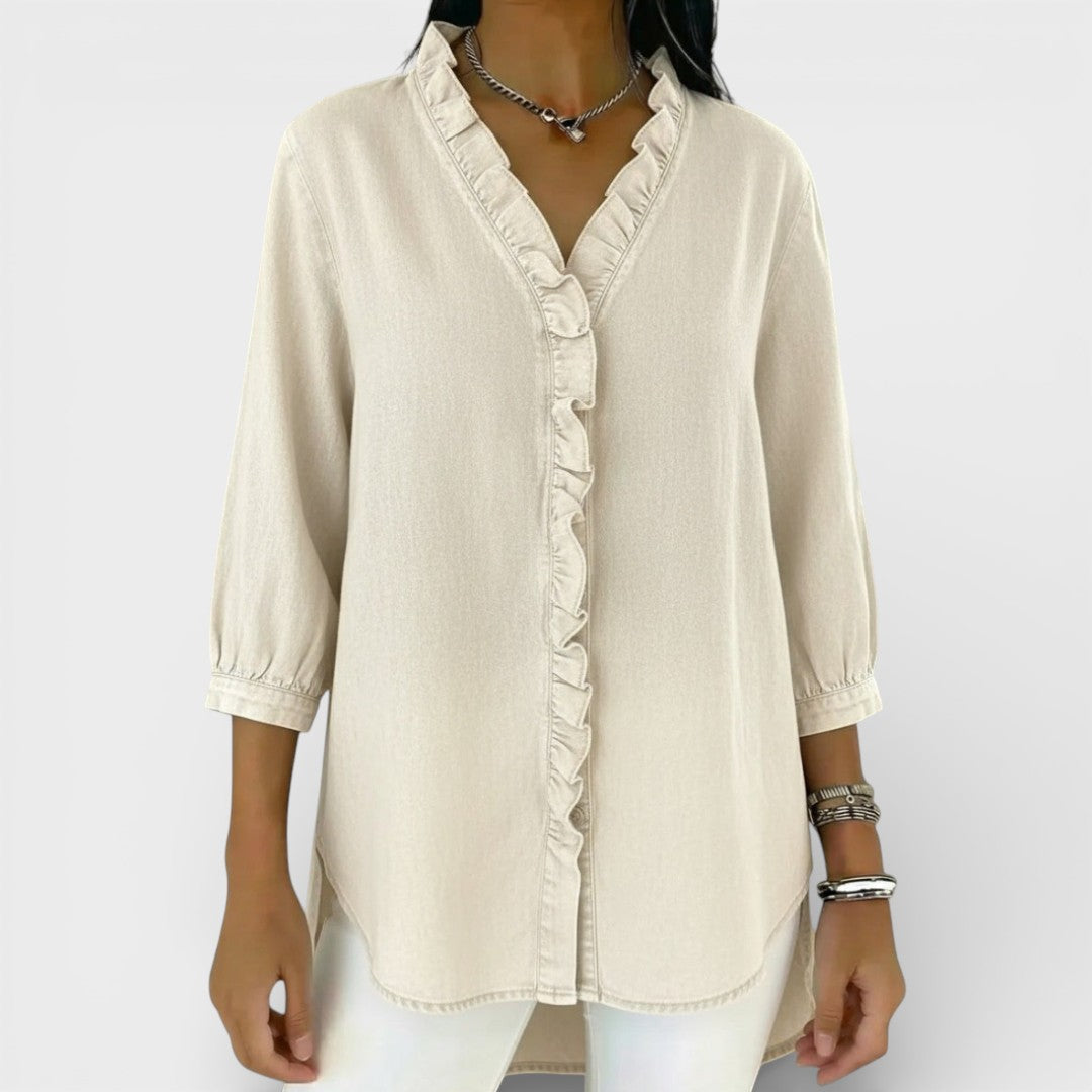Valantomode | Blouse with Elegant Ruffles