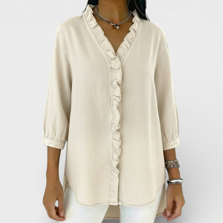 Valantomode | Blouse with Elegant Ruffles