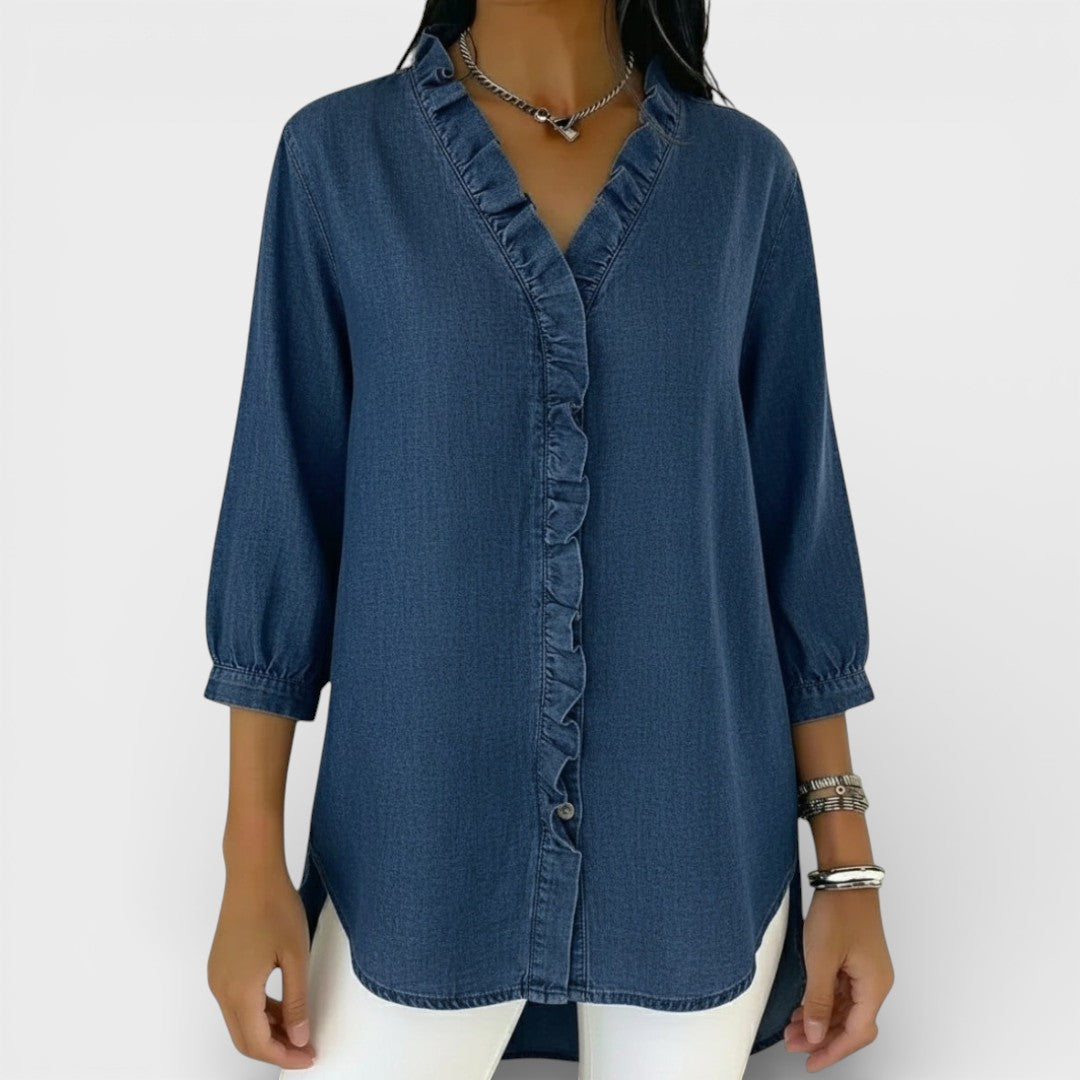 Valantomode | Blouse with Elegant Ruffles