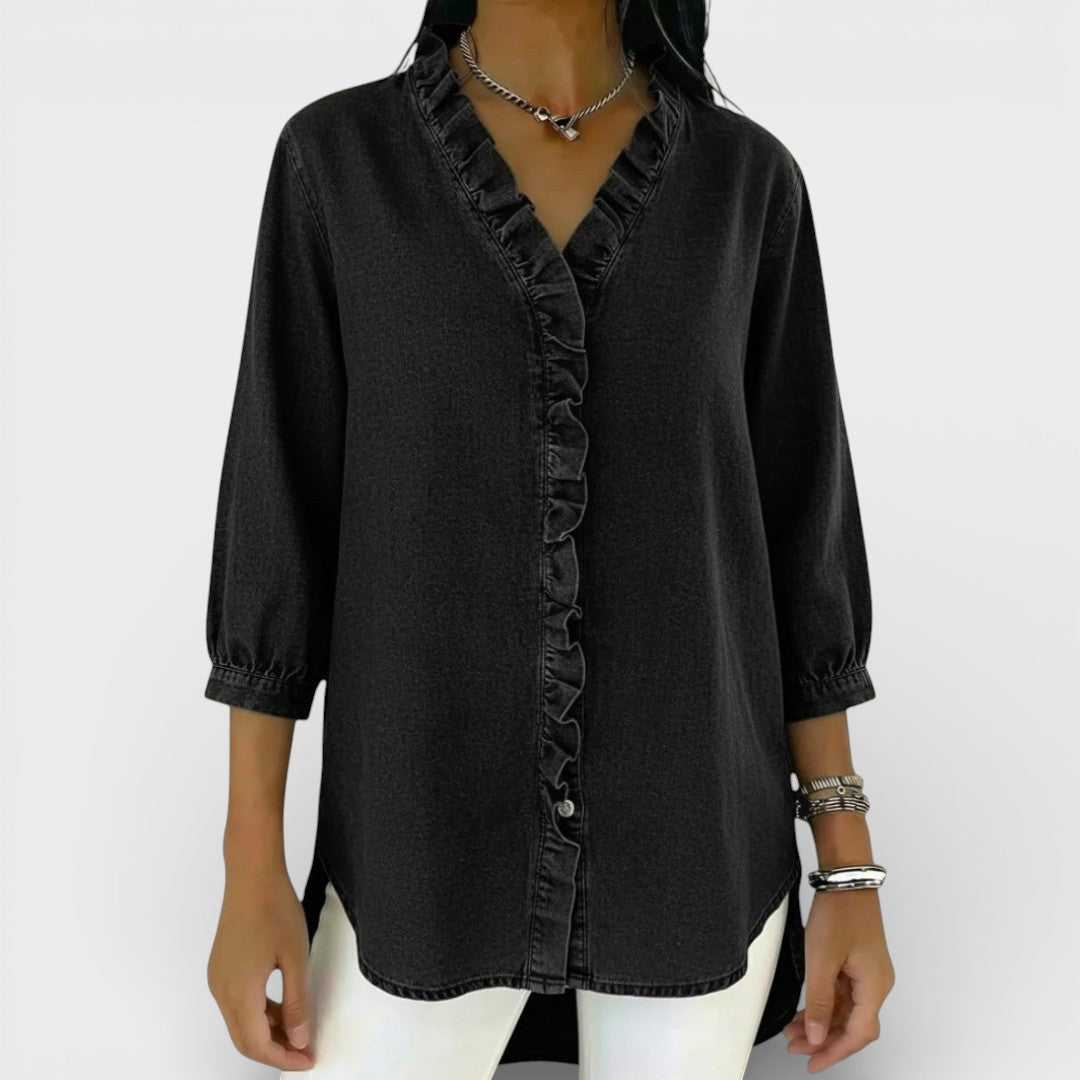 Valantomode | Blouse with Elegant Ruffles