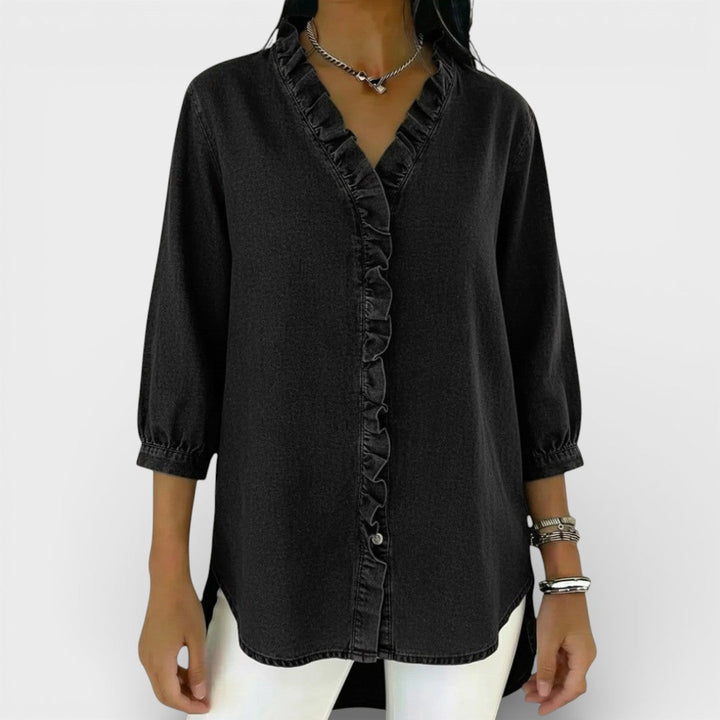 Valantomode | Blouse with Elegant Ruffles