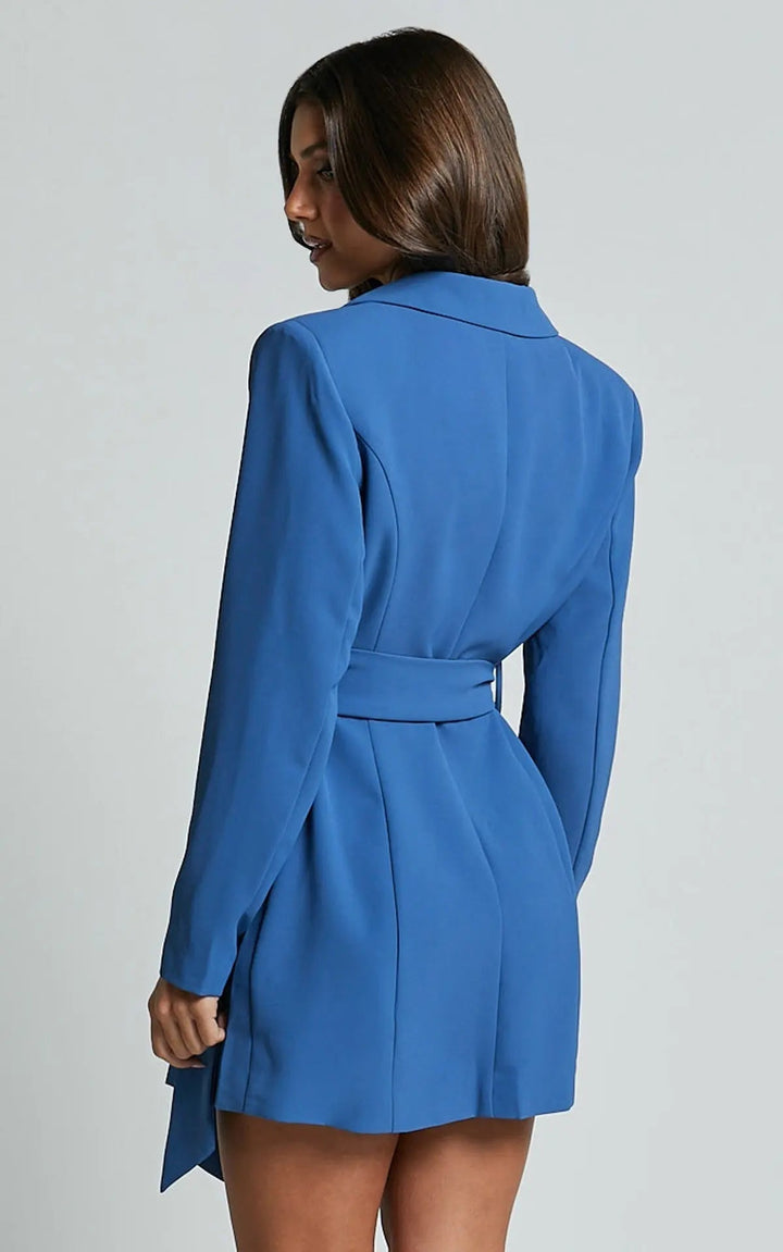 Valantomode | Chic Blazer Dress with Belt for Stylish Women's Fashion