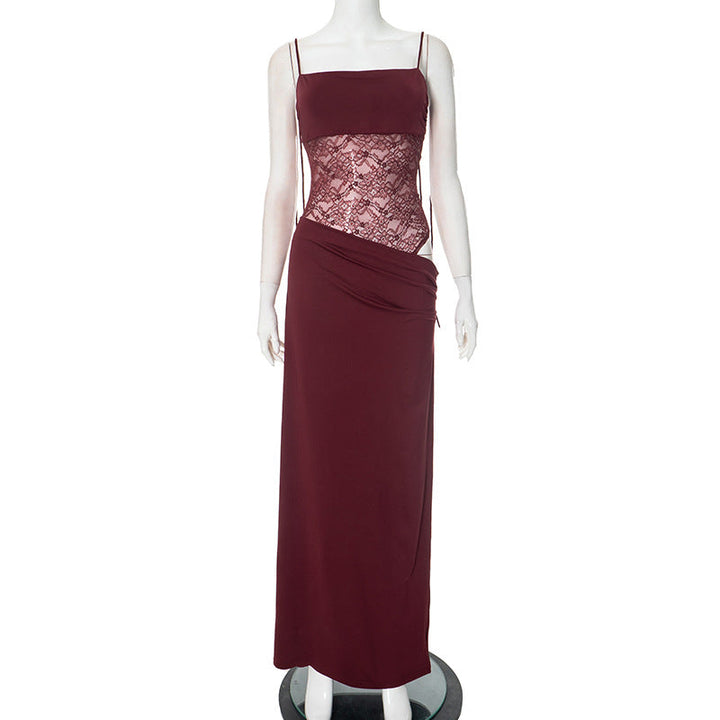 Valantomode | Elegant Lace Bodice Maxi Dress for Effortless Style