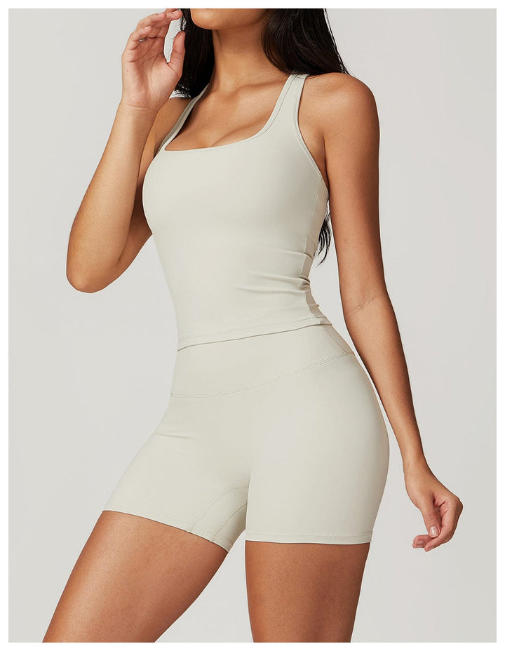 Valantomode | High-Waisted Seamless Fitness Shorts for Women - Booty-Lifting, Squat-Proof Workout Shorts