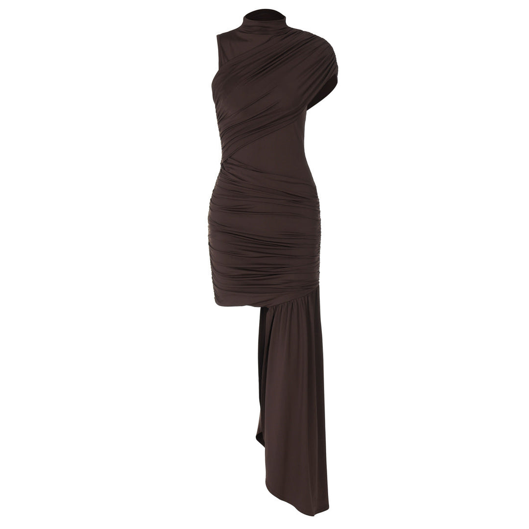 Valantomode | Asymmetric Draped Dress for Effortless Elegance