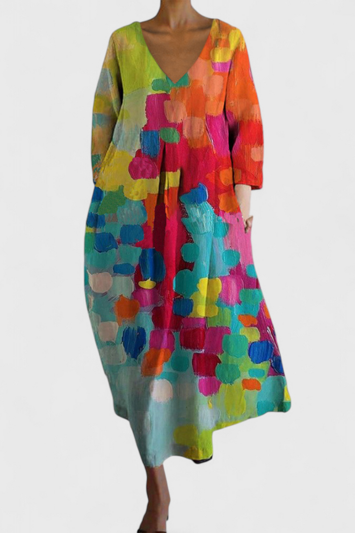 Valantomode | Soft V-Neck Dress for Effortless Everyday Style