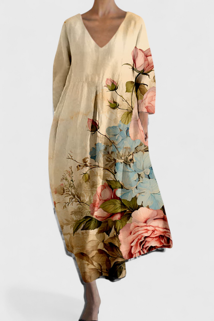 Valantomode | Soft V-Neck Dress for Effortless Everyday Style