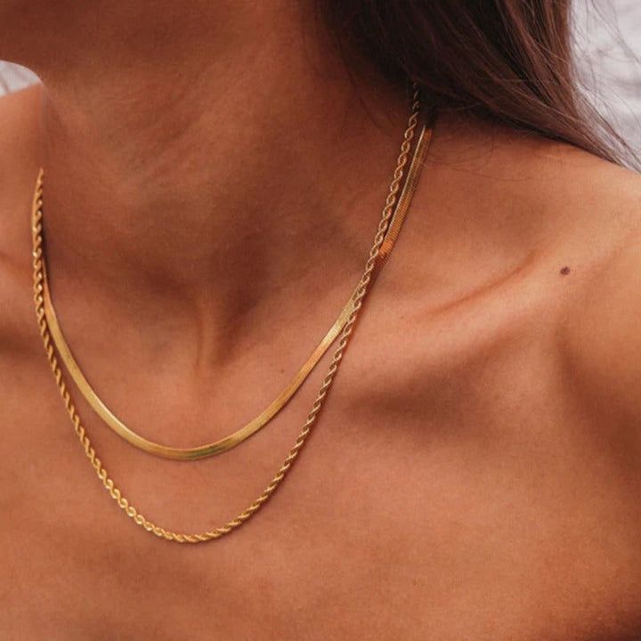 Valantomode | Gold Plated Layered Necklace for Women – Ladies Jewelry