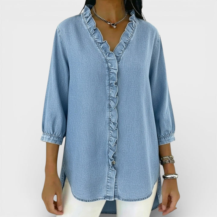 Valantomode | Blouse with Elegant Ruffles