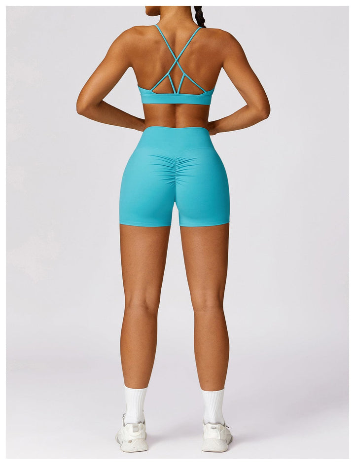 Valantomode | Women's High Waist Hip-Lifting Activewear Shorts for Gym and Sports