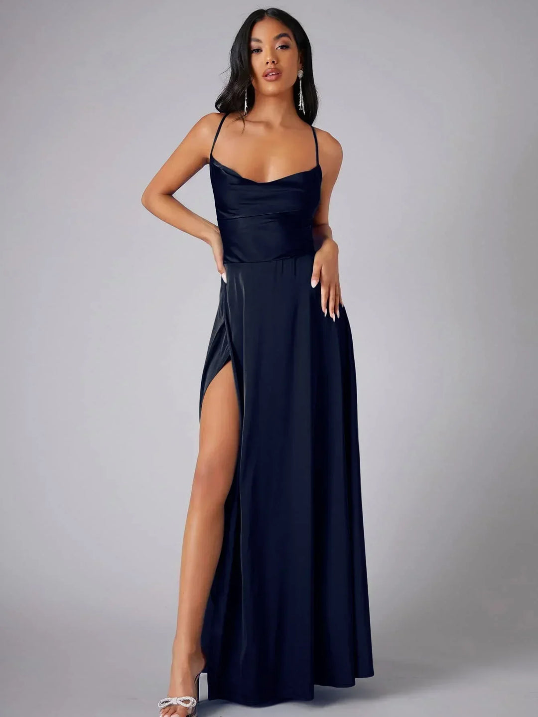 Valantomode | Gorgeous Satin Maxi Dress for Effortless Elegance