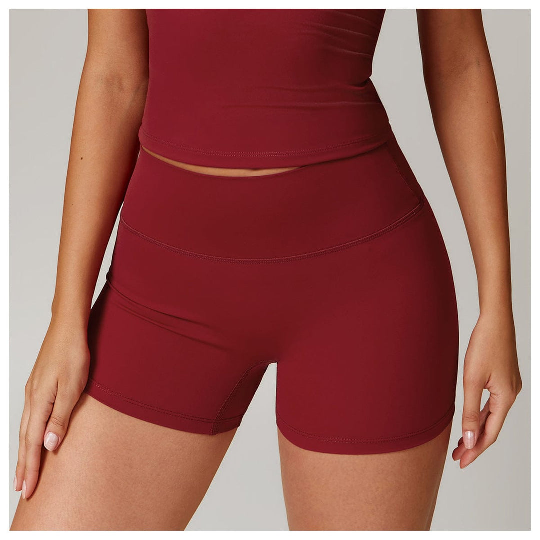 Valantomode | High-Waisted Seamless Fitness Shorts for Women - Booty-Lifting, Squat-Proof Workout Shorts