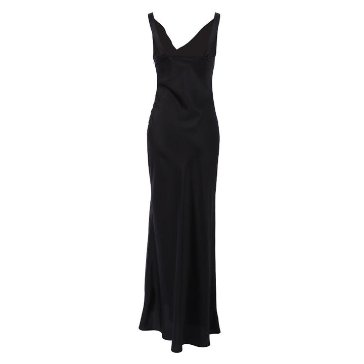 Valantomode | Elegant Maxi Dress with Stylish Draped Neckline